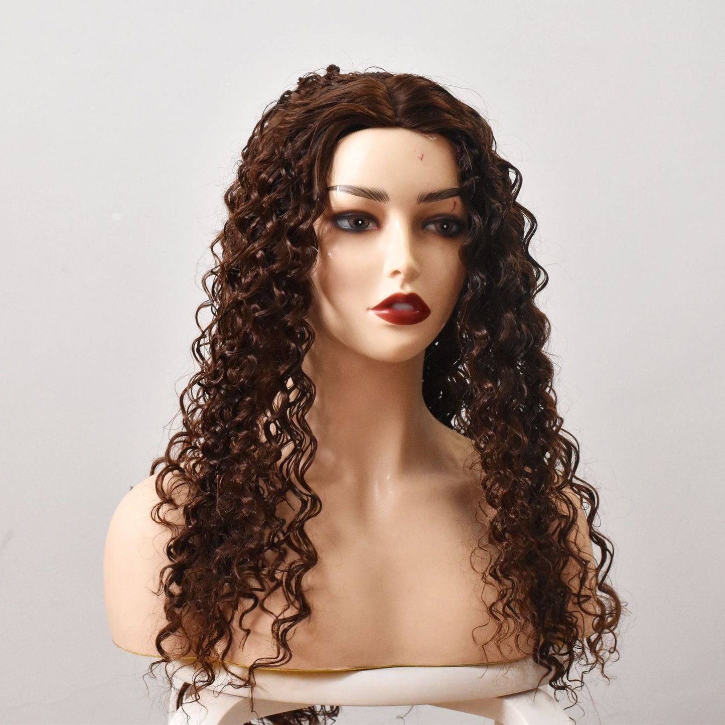 Long Rolled PURE HUMAN HAIR WIG