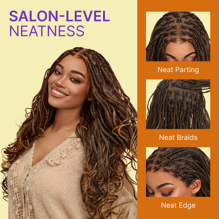 Readitress™ Ombre Honey Blonde French Curl Knotless Boho Braids HD Full Lace Long Wig Flexi Fit Invisi Drawstring Cap - US Only