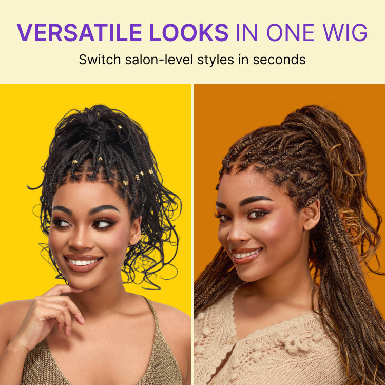 Readitress™ French Curl Knotless Boho Braids HD Full Lace Long Wig Flexi Fit Invisi Drawstring Cap - US Only