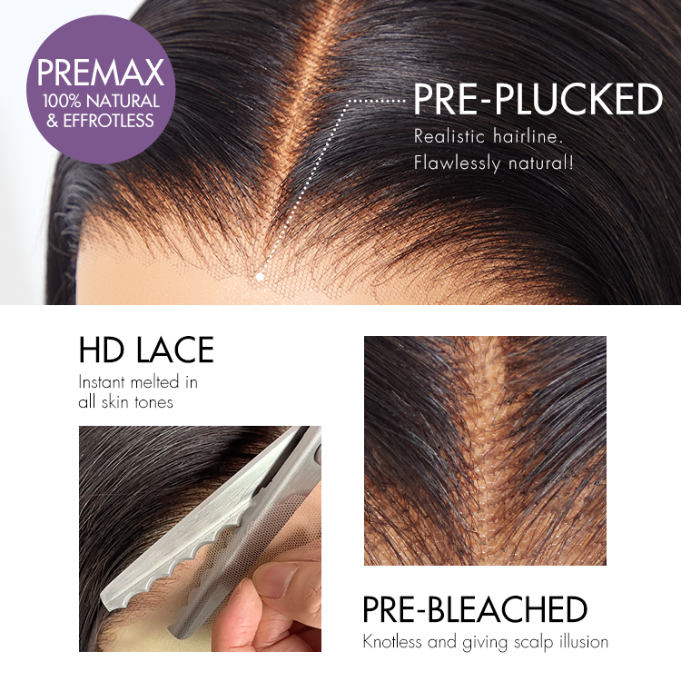 Luvme All-Day Comfort™ Wig 4C Kinky Edges Kinky Straight Glueless 7x6 Closure HD Lace Human Hair Wig Pre-Cut Lace