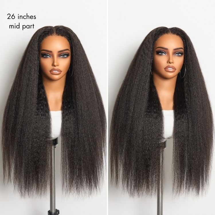 Luvme All-Day Comfort™ Wig 4C Kinky Edges Kinky Straight Glueless 7x6 Closure HD Lace Human Hair Wig Pre-Cut Lace
