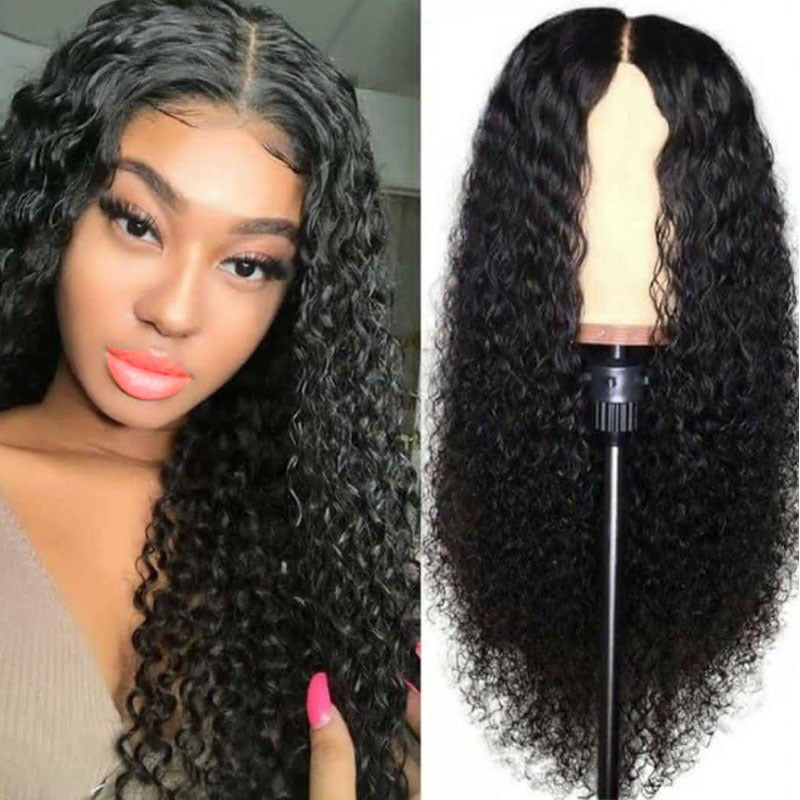 Long Rolled PURE HUMAN HAIR WIG