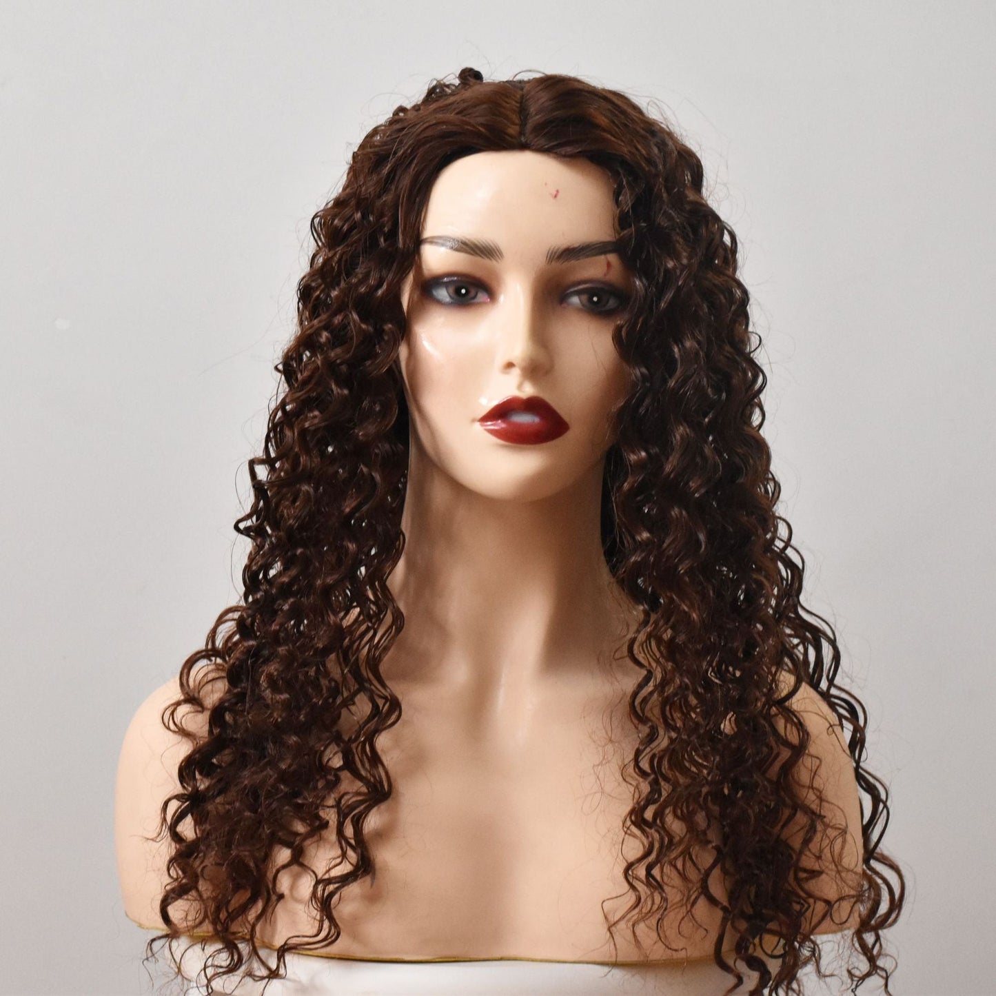 Long Rolled PURE HUMAN HAIR WIG