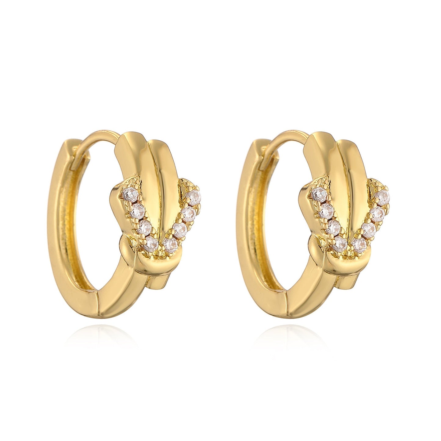Full Diamond Vachette Clasp Earrings