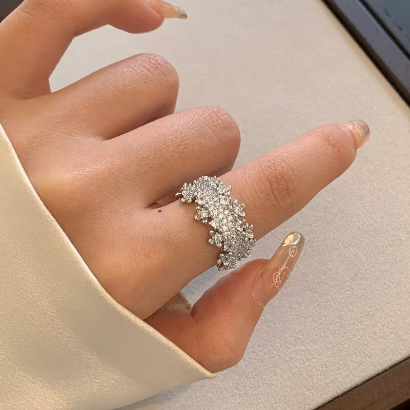 Exquisite Diamond Super Zircon Open Temperament Wild Ring