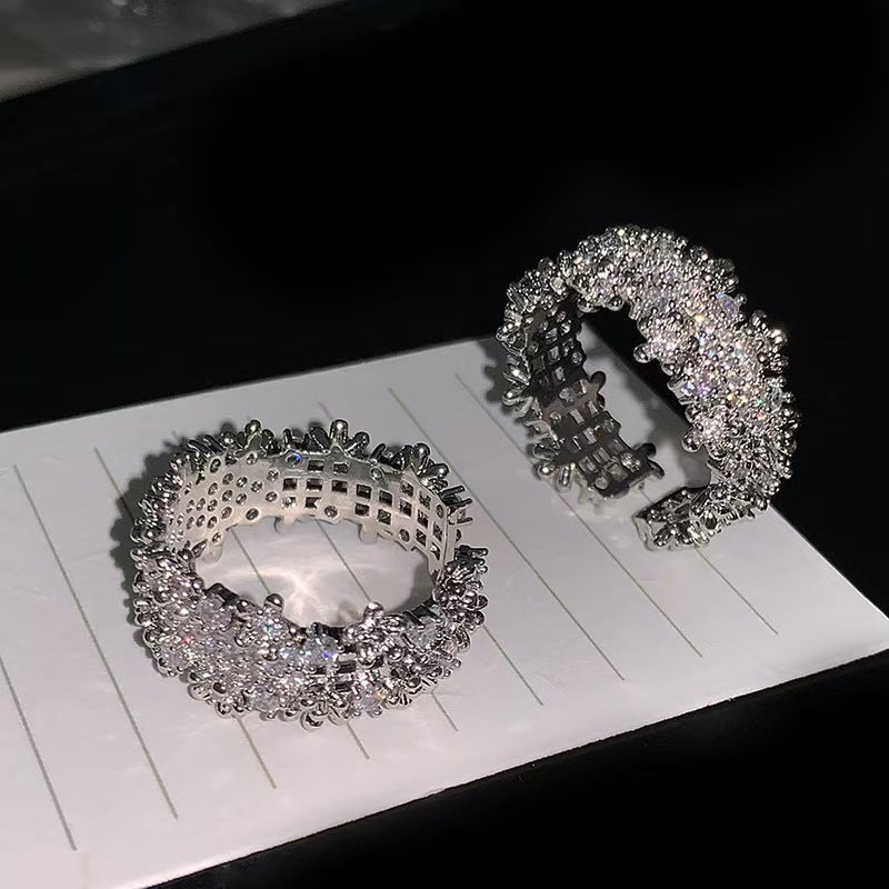 Exquisite Diamond Super Zircon Open Temperament Wild Ring