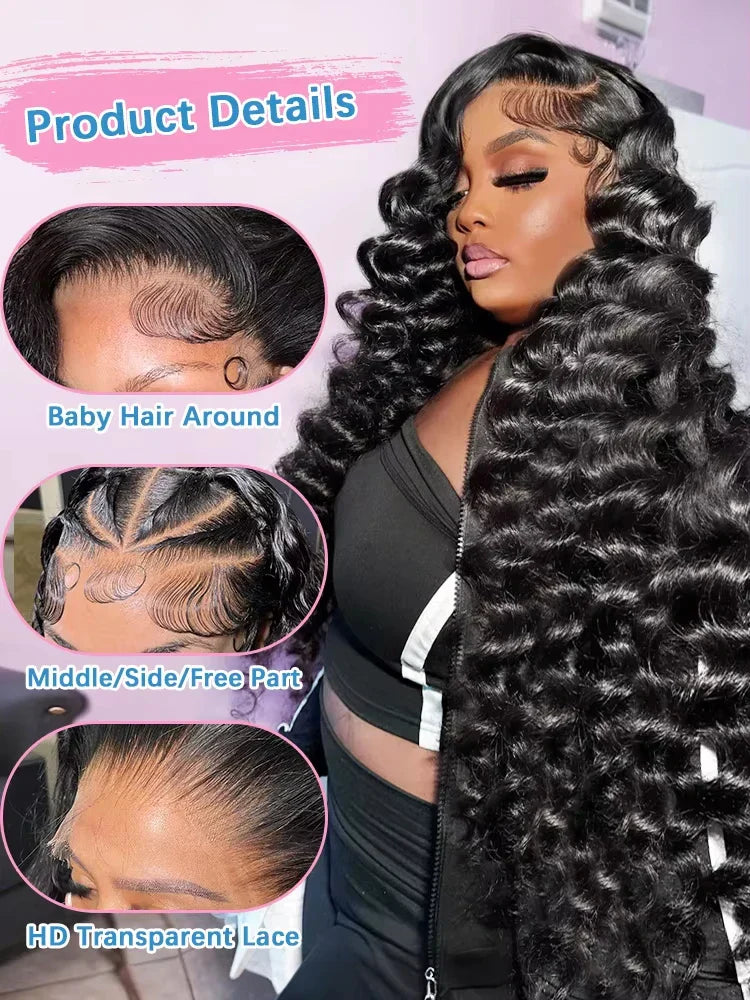 30 Inch Loose Deep Wave 13x4 Hd Lace Frontal Human Hair Wig Brazilian Curly 5x5 Glueless Wig Human Hair Pre Plucked For Women