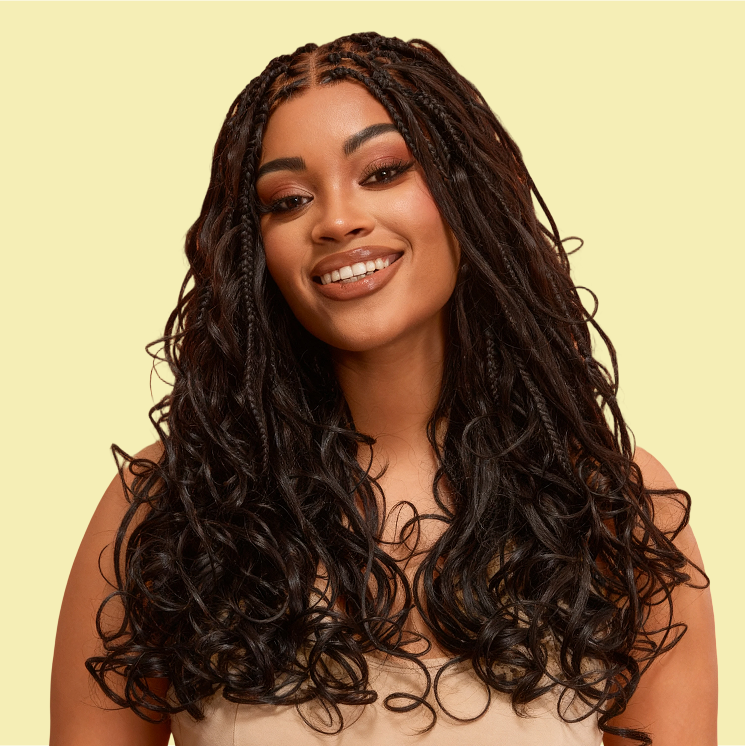 Readitress™ French Curl Knotless Boho Braids HD Full Lace Long Wig Flexi Fit Invisi Drawstring Cap - US Only
