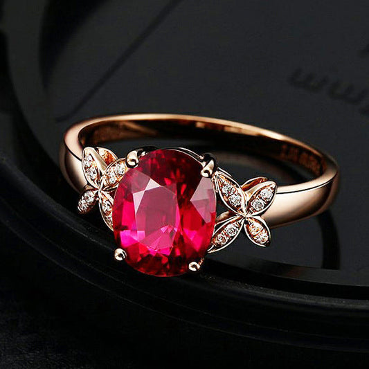 Women's 18k Rose Golden Butterfly Ring