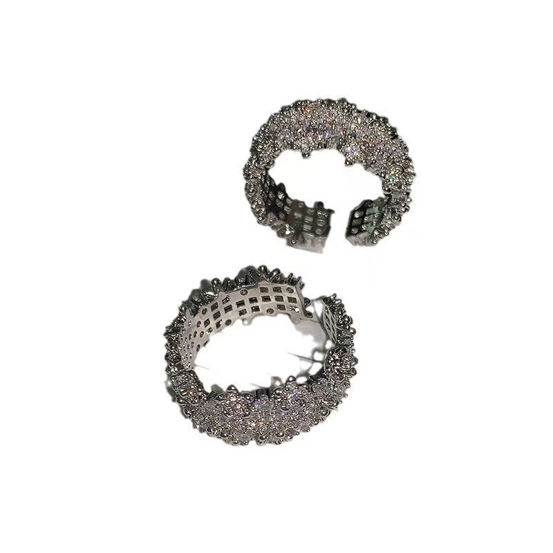 Exquisite Diamond Super  Zircon Open Temperament Wild Ring