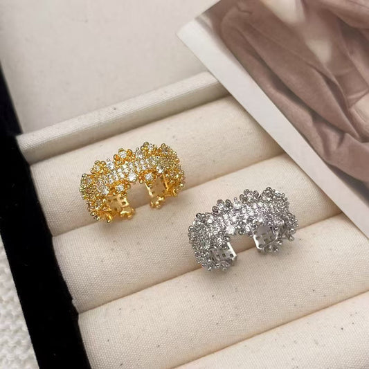 Exquisite Diamond Super  Zircon Open Temperament Wild Ring